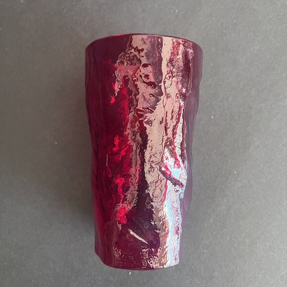 Vintage Morgantown Crinkle Ruby Tumblers Mid Century Modern - Picture 3 of 5